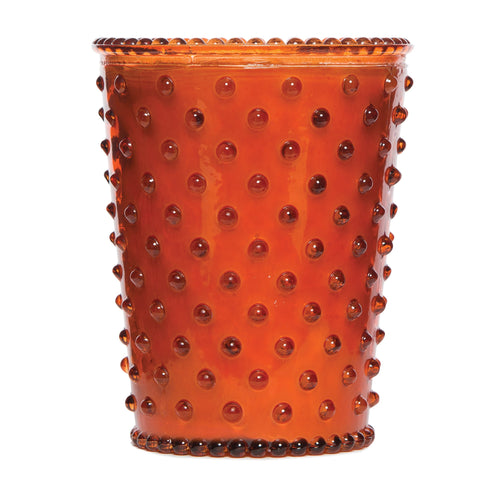 Amber Hobnail Candle