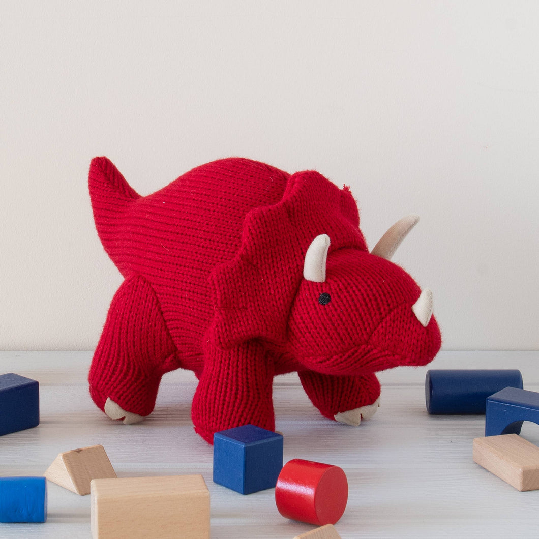 Knitted Triceratops Red