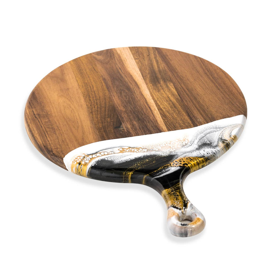 Acacia Resin Cheeseboards Onyx/White/Gold 12