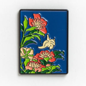 Peonies and Canary  Pin - Hokusai