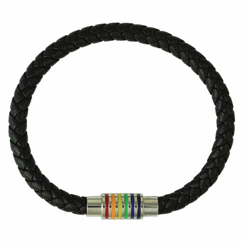 Black Braided Rainbow Magnetic Bracelet
