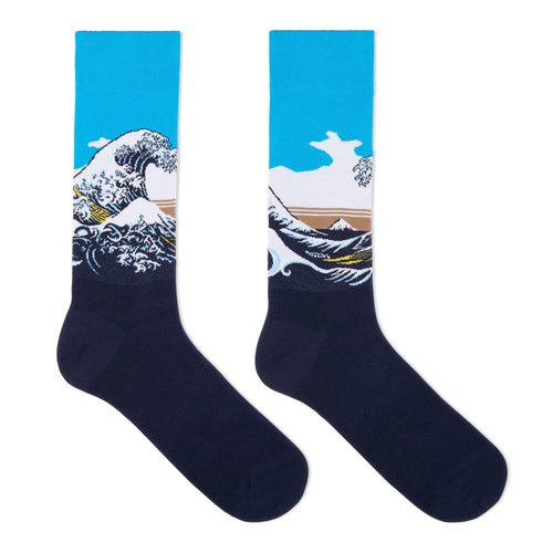 Great Wave Socks Blue - Large