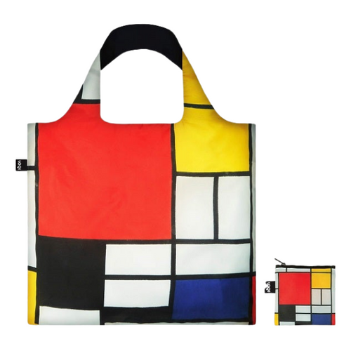 Mondrian Composition with Red, Yellow, Blue & Black Tote