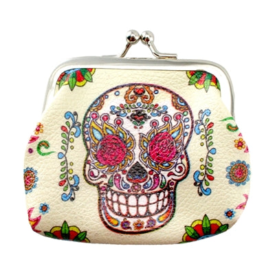Rosey Sugar Skull Clasp Coin Purse