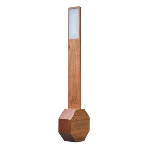Octagon Walnut Portable Alarm Clock Desk Light