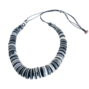 Snake Necklace Small Black/White Disk