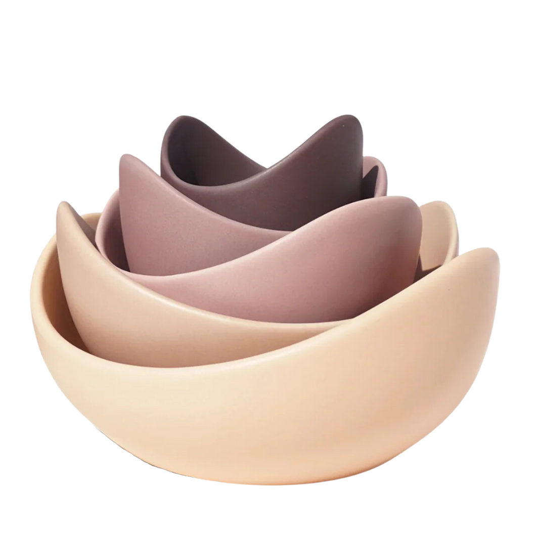 Pink Ceramic Lotus Bowls