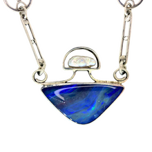 Load image into Gallery viewer, Opal &amp; Pearl Pendant with Sterling Silver necklace
