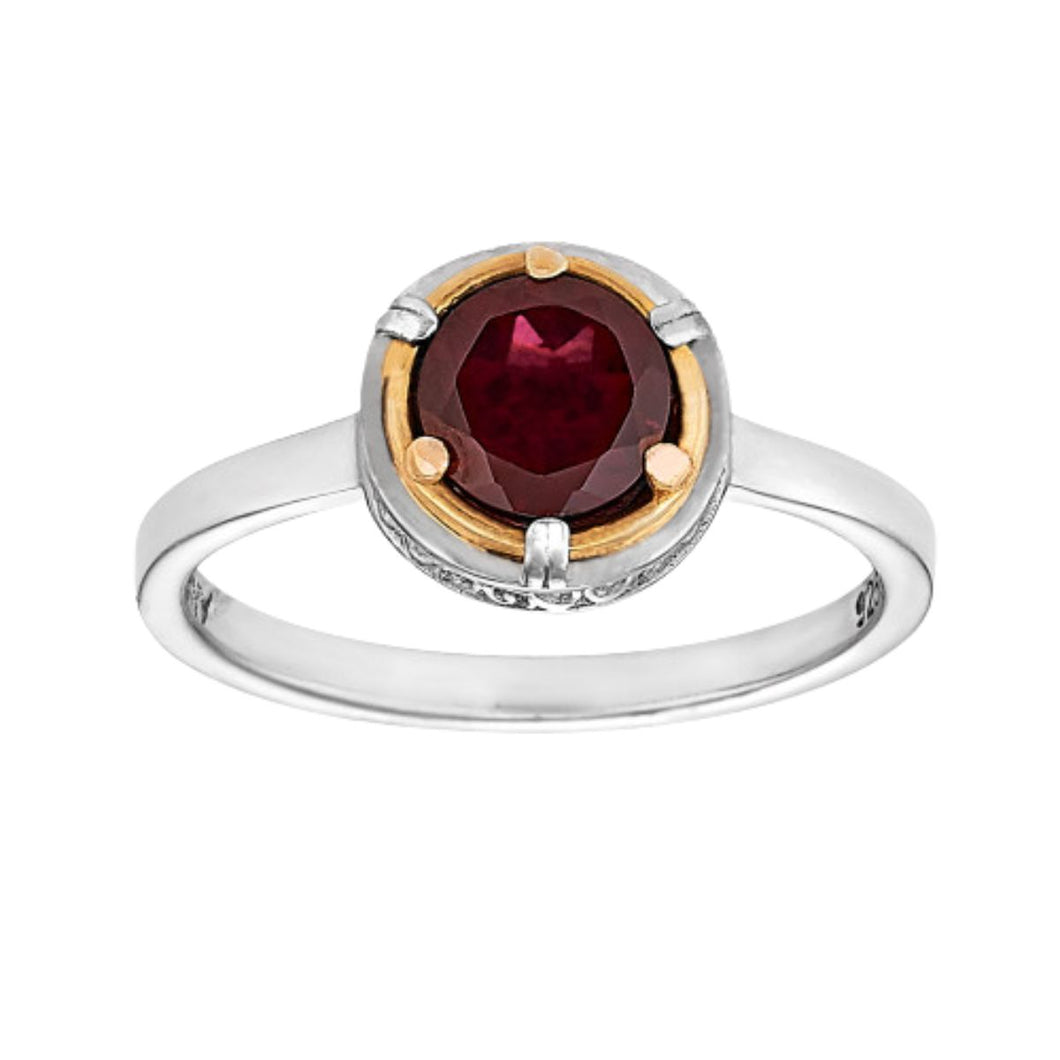 Garnet Round Ring - Size 7