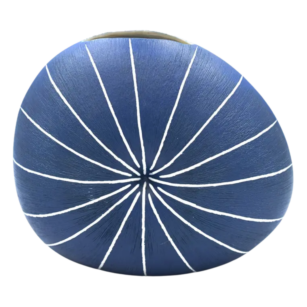 Diva Round Vase Blue Stripe