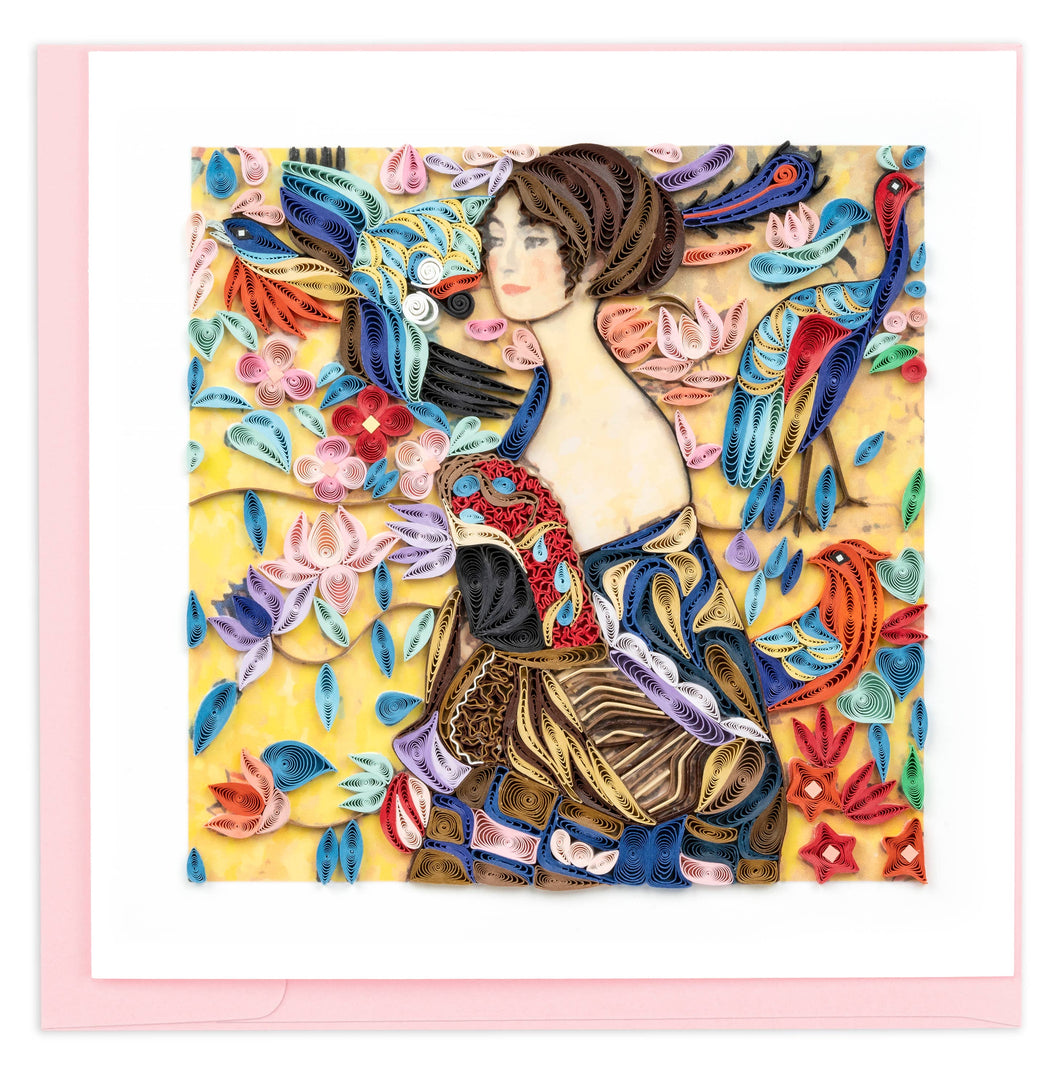 Artist Series - Quilled Lady with Fan, Klimt Greeting Card