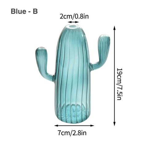 Cactus Tall Blue Vase