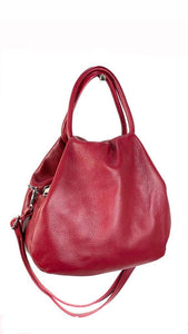 Italian Genuine Leather Bucket Bag for Women - Garnet