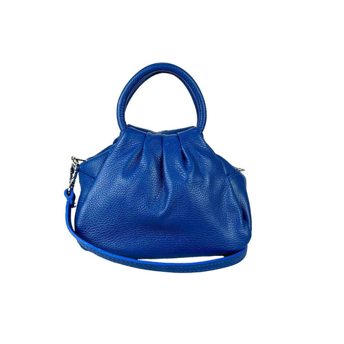Electric Blue Compact Leather Bag