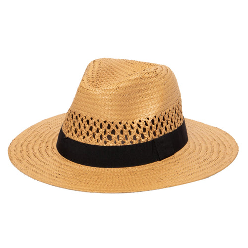 Paper Fedora with Vents Tobacco