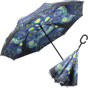 Starry Night Umbrella Reverse Open