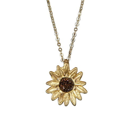 Sunflower Pendant on Chain