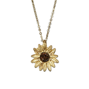Sunflower Pendant on Chain